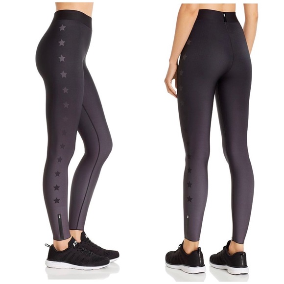 NWT ULTRACOR Ombre Star Print Performance Leggings Size M Black Green - Picture 4 of 13